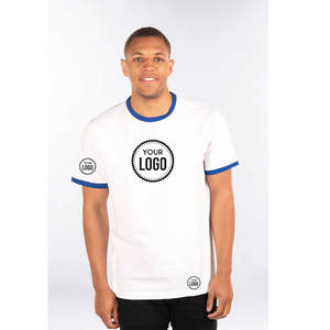 เสื้อยืดคอกลมทรงปกติ ผ้าคอตตอน 100% ถักแบบริบ คุณภาพสูง สไตล์เรโทร ปรับแต่งได้ ตัดเย็บแบบคอนทราสต์ แห้งเร็วและระบายอากาศได้ดี - Product Image 5