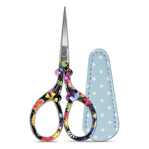 Ciseaux à cuticules BLACK FLOWER en acier inoxydable, droits, tranchants, pour droitiers, pour broderie, artisanat, travaux d'aiguille - Product Image 1