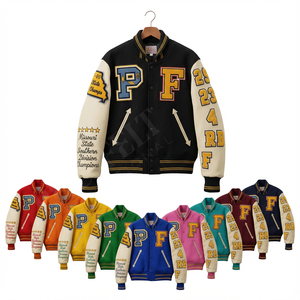 Veste universitaire d'hiver OEM ODM en laine mélangée, style streetwear personnalisé brodé, veste de baseball universitaire pour hommes - Product Image 1