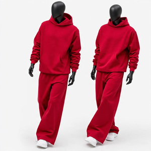 Conjunto Deportivo de Dos Piezas Personalizado al por Mayor, Chándal de Felpa de Algodón Liso, Pantalones Deportivos y Sudaderas con Capucha para Hombre, Conjuntos Deportivos 2025 - Product Image 1