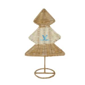 Pino de ratán hecho a mano duradero, decoración navideña de temporada, centro de mesa de vacaciones, decoración moderna para el hogar de invierno, tamaño personalizado - Product Image 3