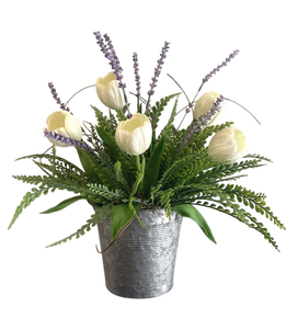 Vase à fleurs rustique en métal galvanisé, design moderne fait à la main, décoration de mariage de style fermier, centre de table - Product Image 6