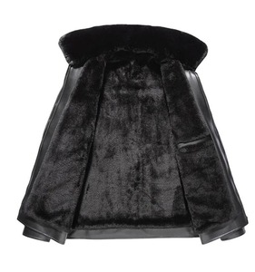 Veste en cuir d'agneau régulier pour homme avec col montant et capuche, veste d'automne pour les jours froids et enneigés, tissu en toile - Product Image 4