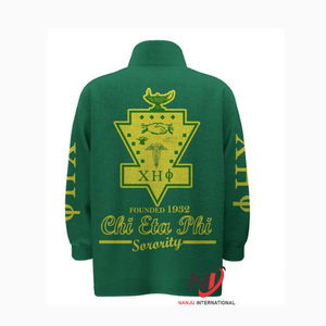 Chaqueta de béisbol personalizada estilo tortuga Chi Eta Phi | Ropa de abrigo de hermandad de estilo universitario con letras griegas bordadas | MOQ 10 - Product Image 2