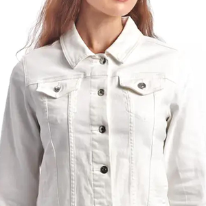 Veste en jean décontractée pour femmes, vêtements d'extérieur élégants délavés, veste en denim solide moderne pour femmes, mode - Product Image 5