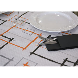 Rouleau de nappe imprimée Marcos Orange blanc 1x10m 35gsm, papier professionnel B2B - Product Image 4