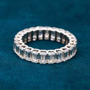 925 Moissanite Lab Grown Diamond Square Sharp Hip Hop Wedding Toe Ring para hombres y mujeres de aspecto perfecto - Product Image 3