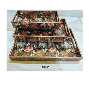 Accueil Décoration de table Plateau alimentaire de luxe Plateaux en laiton moulé d'aluminium Design feuille - Product Image 5