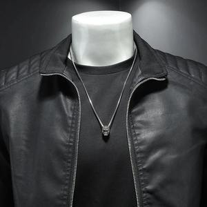 Veste en similicuir au design élégant pour hommes, meilleure qualité, nouvelle mode avec col montant et fermeture éclair pour la moto et le vélo - Product Image 4