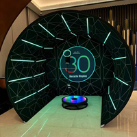 Cabine Photo Tunnel Circulaire 360 avec Lumières LED, Enceinte d'Affichage Tissu Tendue