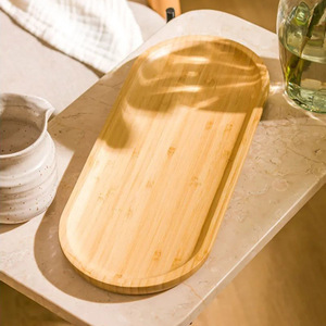 Assiette de service de vaisselle ovale en bambou assiettes de présentation de nourriture plats de salle à manger durables à vendre - Product Image 6