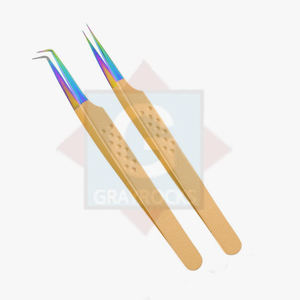 ชุดแหนบต่อขนตาคุณภาพสูงสีเทาแบบขายส่ง พร้อมโลโก้สั่งทำ วัสดุสแตนเลส รับประกัน 3 เดือน - Product Image 3