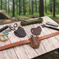 Étui de ceinture pour couteau multi-usages RR Outdoor en cuir de vache, couteau pliant EDC, outil de poche, camping en plein air, randonnée, organisateur de ceinture