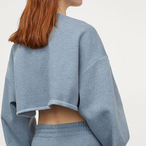 Sweat-shirt court respirant tendance pour femmes Design populaire à taux d'usine avec logo personnalisé sur le devant pour l'hiver - Product Image 4