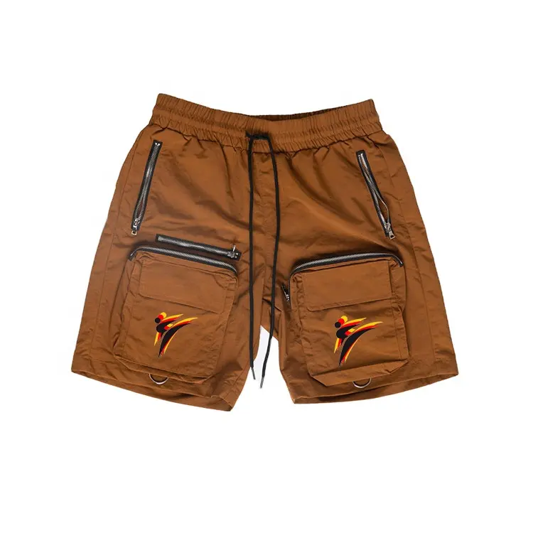 Men Clothing Brand Utility Cargo Heavy Nylon Multiple Pockets Shorts High Quality Tactical Out Door Brown Cargo Short Pants