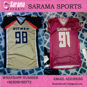 Maillot de football américain d'entraînement en polyester, design libre, maillot rouge américain AVEC LOGO - Product Image 5