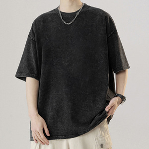 T-shirts vintage personnalisés en coton délavé homme Vente en gros avec logo Streetwear T-shirt surdimensionné lourd pour homme Haute qualité - Product Image 4