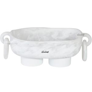 Bol à fruits moderne en résine ivoire avec poignée double, design décoratif pour la cuisine et la salle à manger, bol de service polyvalent pour les fêtes - Product Image 3