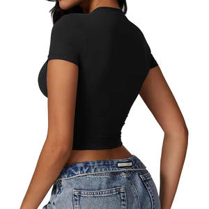 Camiseta sin Mangas Corta para Mujer, Diseño Floral sin Costuras, Secado Rápido, Transpirable, de Poliéster - Gran Oferta - Product Image 5