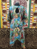Robe Kaftan en coton indien imprimé floral taille libre pour l'été hiver doux et confortable vêtements de plage vêtements de nuit grande taille