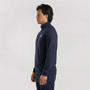 Chaqueta Deportiva con Cierre y Cuello Alto, Corte Regular, Color Azul Marino, para Otoño - Product Image 2