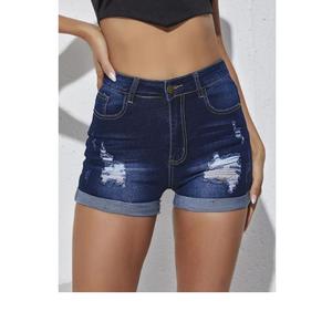 Shorts Vaqueros de Cintura Alta para Mujer al por Mayor, Deslavados, Ecológicos, de Secado Rápido, Ajustados, de BD - Product Image 2