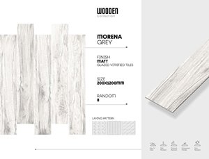 Azulejo de piso de porcelana con acabado de madera 20x120cm Superficie antideslizante de tablón grande - Product Image 3
