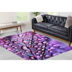 Tapis Purple Leaf Water Drop : Tapis de porte décoratif moderne, avec poils doux - Product Image 3