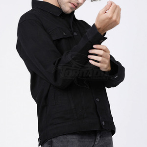 Chaqueta vaquera transpirable para hombre con logotipo personalizado al por mayor estilo callejero con cuello levantado de algodón hecha para uso en exteriores en primavera - Product Image 2