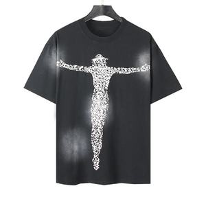 Camiseta estampada de gran tamaño personalizada al por mayor para hombres y mujeres, ropa de calle de algodón de alta calidad, corte holgado, suministro directo de fábrica - Product Image 1