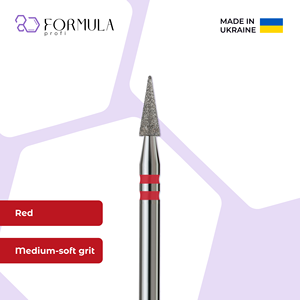 Broca de Diamante para Uñas, Punta Cónica, 2.5mm, Fina, Roja, para Limpieza de Cutículas - Product Image 1