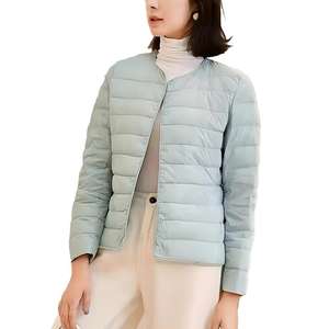 Mantel Wanita Kerah Bulat Kancing Tekan Model Quilted - Product Image 2