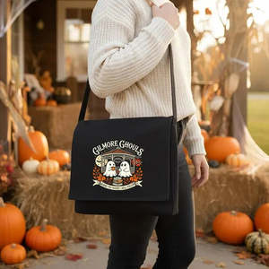 Sacs messager en toile personnalisés pour Halloween, design bohème mignon pour femme, sacs fourre-tout à bandoulière pour la fête des trucs et des fripes, 12 motifs effrayants, en PU et polyester - Product Image 3