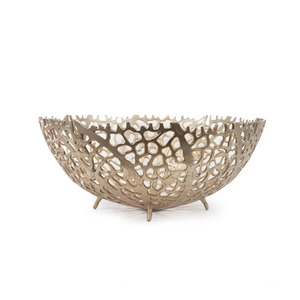 Ensemble de 2 bol de service décoratif en aluminium argenté et doré, bol élégant pour la maison, la cuisine, la table à manger, la fête et le mariage - Product Image 5