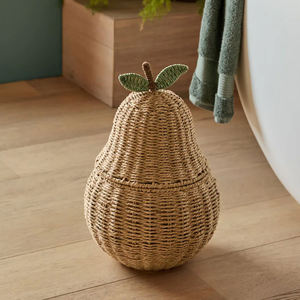 Cesta de almacenamiento de ratán en forma de pera hecha a mano de alta calidad, organizador decorativo de mimbre Natural, proveedor de Vietnam - Product Image 1