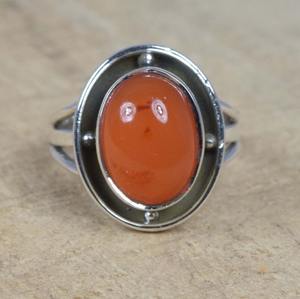 Anillos para mujer, anillo hecho a mano con piedras preciosas de cornalina, accesorios para niñas, anillos de plata de ley sólida 925, joyería con estampado 925 - Product Image 5