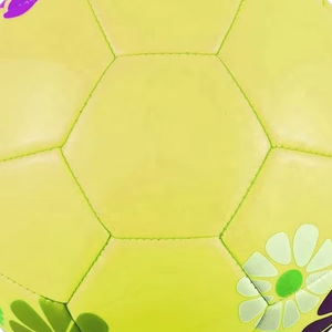 Balón de Fútbol Cosido a Máquina con Diseño de Flores de 32 Paneles, Color Amarillo, Entrenamiento, Duradero - Product Image 2