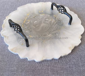 ถาดเรซิ่นทรงกลมสำหรับตกแต่งบ้านสุดหรูงานฝีมือสุดหรู - Product Image 2