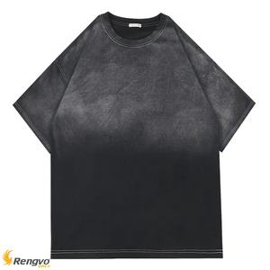 <b>Mens</b> T Shirts Oversize Customized Logo Vintage Acid Heavy Cotton Heavyweight Drop Shoulder Washed <b>Men</b> <b>TShirts</b> - Product Image 1