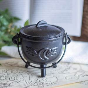 Caldero de hierro fundido de lujo para quemador de incienso quemador Loban quemador de carbón sin patas con mango para meditación - Product Image 5