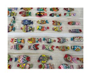 Peces de juguete pintados de madera de primera calidad para venta al por mayor-EN 71 Peces de juguete pintados de madera certificados que garantizan los estándares de seguridad infantil - Product Image 4