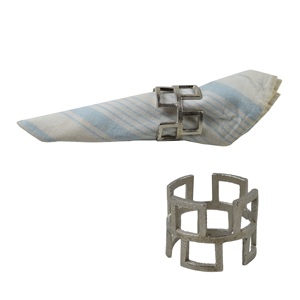 Servilleteros chapados en plata de metal de hotel de lujo que marcan tendencia para decoración de mesa de boda disponibles a precio mayorista - Product Image 1