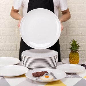 Assiettes Rondes en Mélaminé Blanc de 10 Pouces, Personnalisables avec Logo, en <span class=keywords><strong>Plastique</strong></span>, pour Usage Domestique et Restauration - Product Image 1