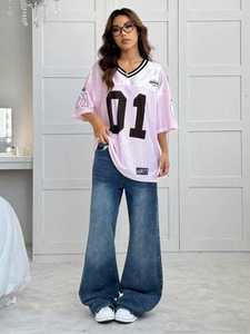 Personalizado de fútbol de los hombres Streetwear Boxy Jerseys Heavy Mesh Poliéster Unisex V Cuello Sublimación Fútbol Jersey Camisetas de los hombres - Product Image 6