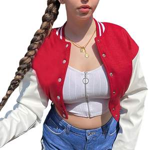 Premium Quality Women's Baseball <b>Jacket</b> Quilted Varsity Long Sleeve Letterman Wool Polyester Embroidered Women's <b>Jacket</b> - Product Image 1