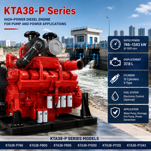 Motor Diésel Cums KTA38-P1000 de 4 Tiempos, 37.7 L, Tipo V, <span class=keywords><strong>12</strong></span> Cilindros para Maquinaria Pesada y Estaciones de Bombeo de Agua de Gran Tamaño - Product Image 1