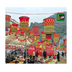 HOT <b>SALE</b> 2025 VIETNAM MOUNTAINOUS BROCADE FABRIC <b>LANTERN</b> QUICK <b>SALE</b> SPECIAL EVENT DECORATION HANGING <b>LANTERNS</b> - Product Image 6