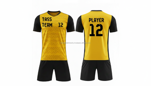 Uniformes de football pour hommes de haute qualité avec logo personnalisé, 100% polyester, séchage rapide, respirant, col en V, dernier design, ensembles de football - Product Image 3