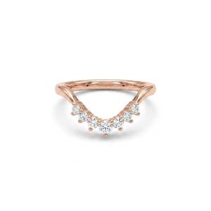 Bague en or rose Prestige Chevron sertie de diamants - Product Image 2