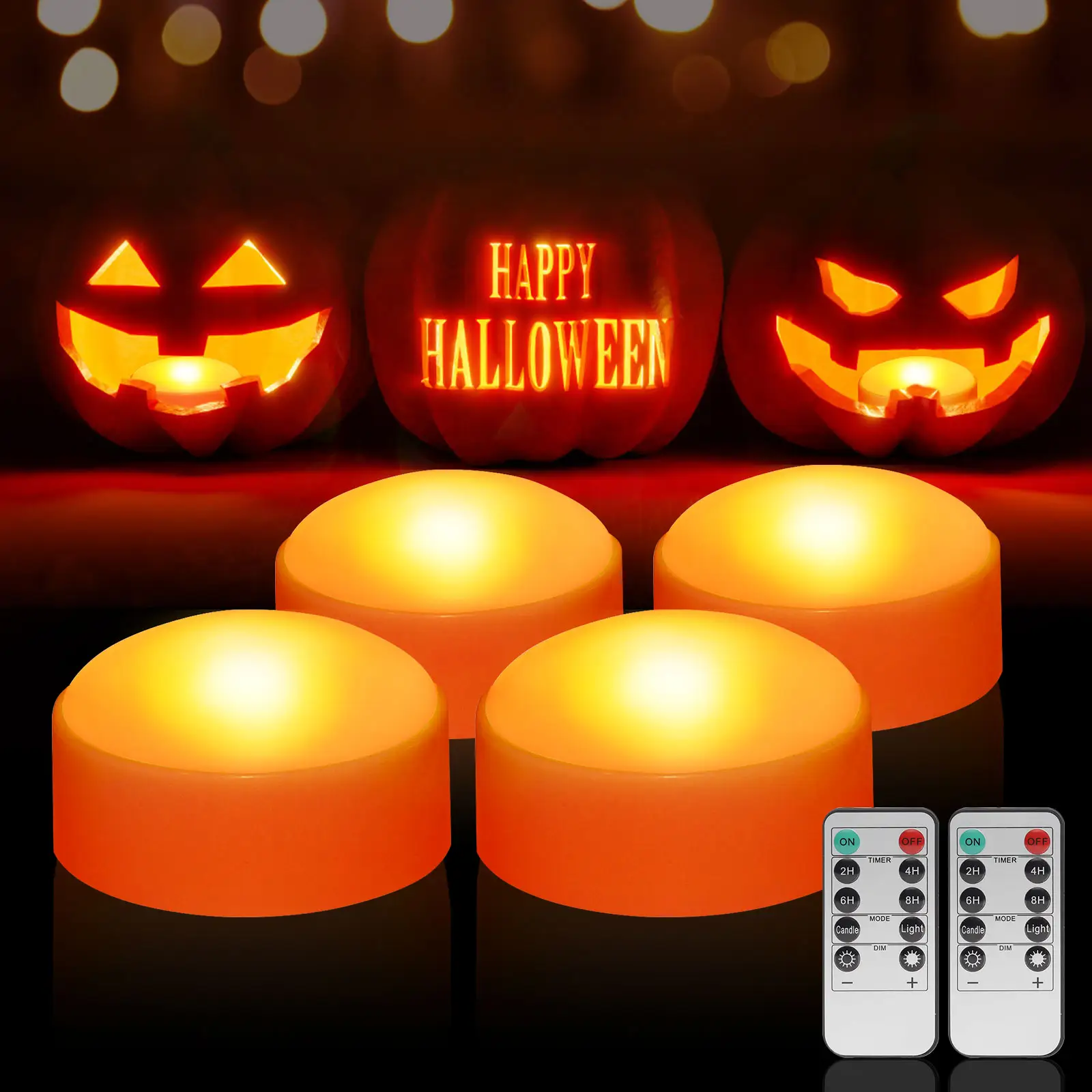 Calabaza de Halloween Luz decorativa en forma de calabaza de Halloween Suspensable Color luminoso Control remoto Luz de noche sin llama